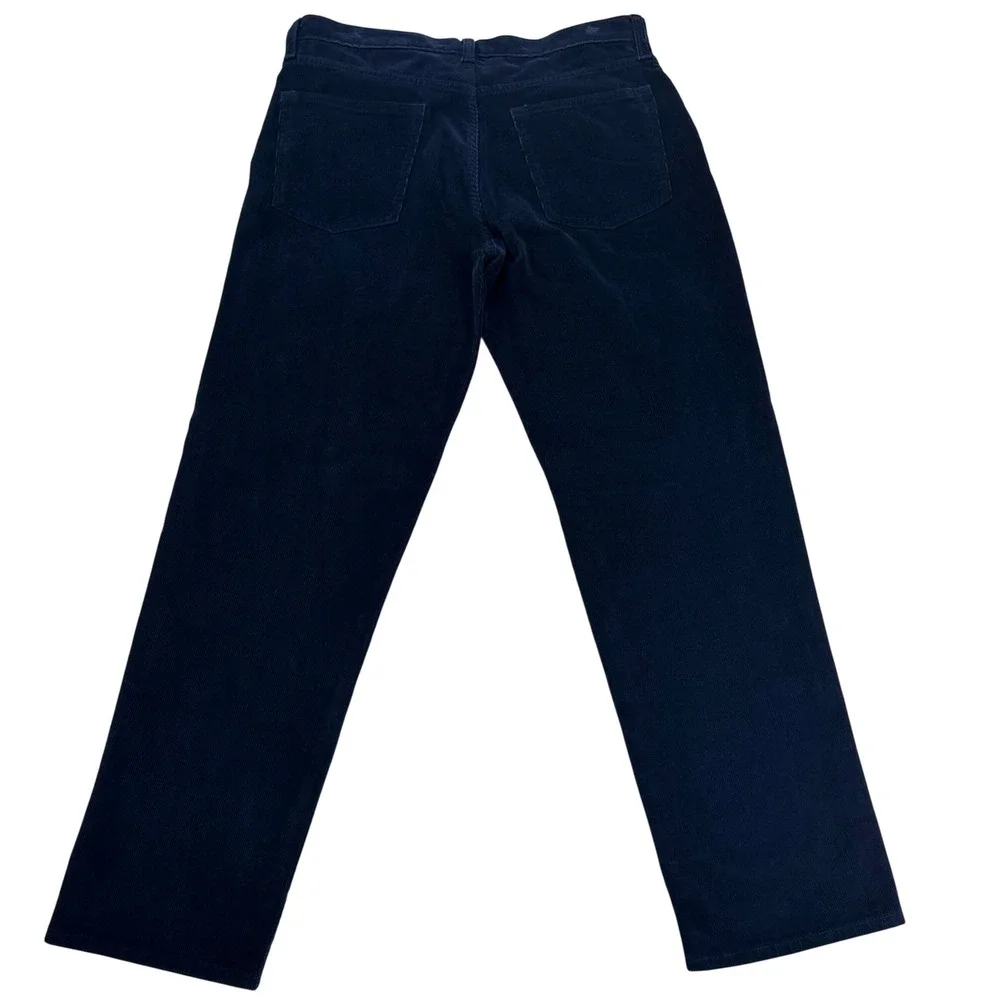 Lands End Mens Corduroy Pant Navy Blue 32x30 Straight Leg Traditional Fit Preppy